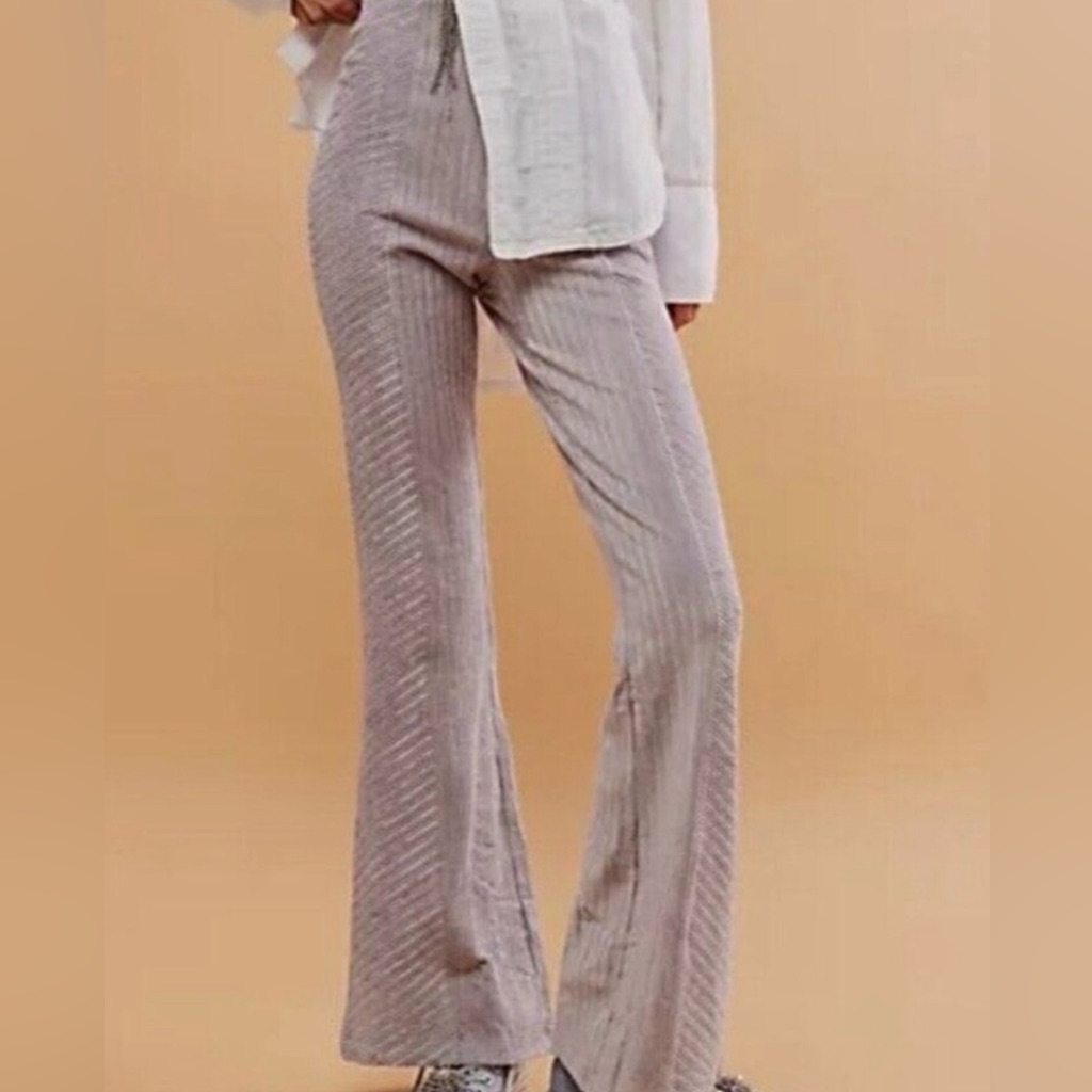 Free People Penny Pull On Lavender Velvet Flare Pants